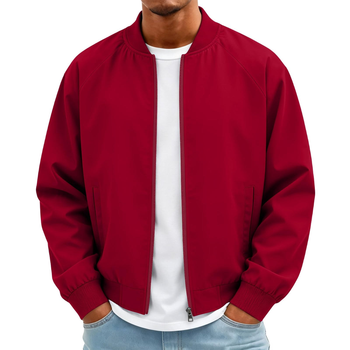 Bomber Jacket Men Lightweight Windbreaker Spring Fall Casual Jackets