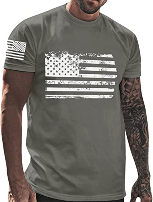 RTRDE Men's USA Flag T-Shirts Crewneck Graphic Tees Election 2026 Patriotic Shirt Short Sleeve Print Tshirts, M-5XL