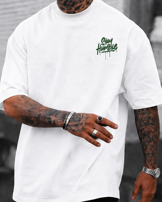 KUYIGO Men's Stay Humble Graphic T Shirt Casual Streetwear Cotton Tee
