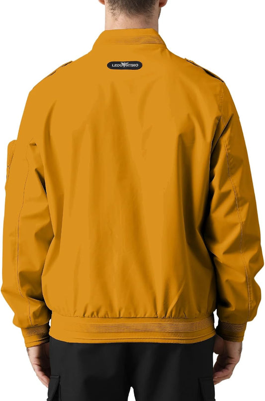 Men's Bomber Jacket, Lightweight Casual Spring Fall Windbreaker, Travel Hiking Golf Jackets
