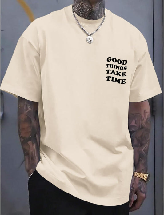 Vintage Graphic Tees for Men Oversized Floral Letter Print Retro Streetwear T Shirts Casual Loose Fit Cotton Tops