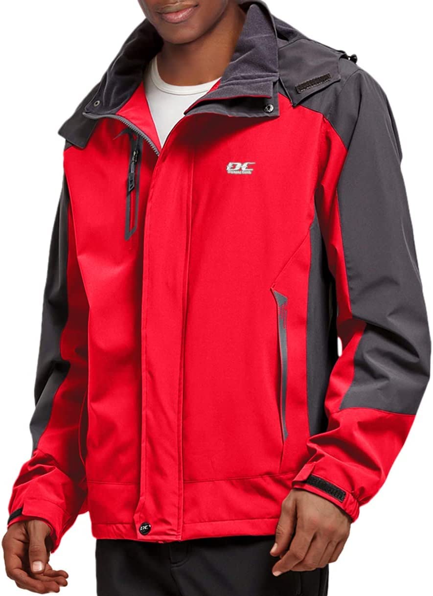 Diamond Candy Men's Hooded Rain Jacket Lightweight Waterproof Outdoor Coat