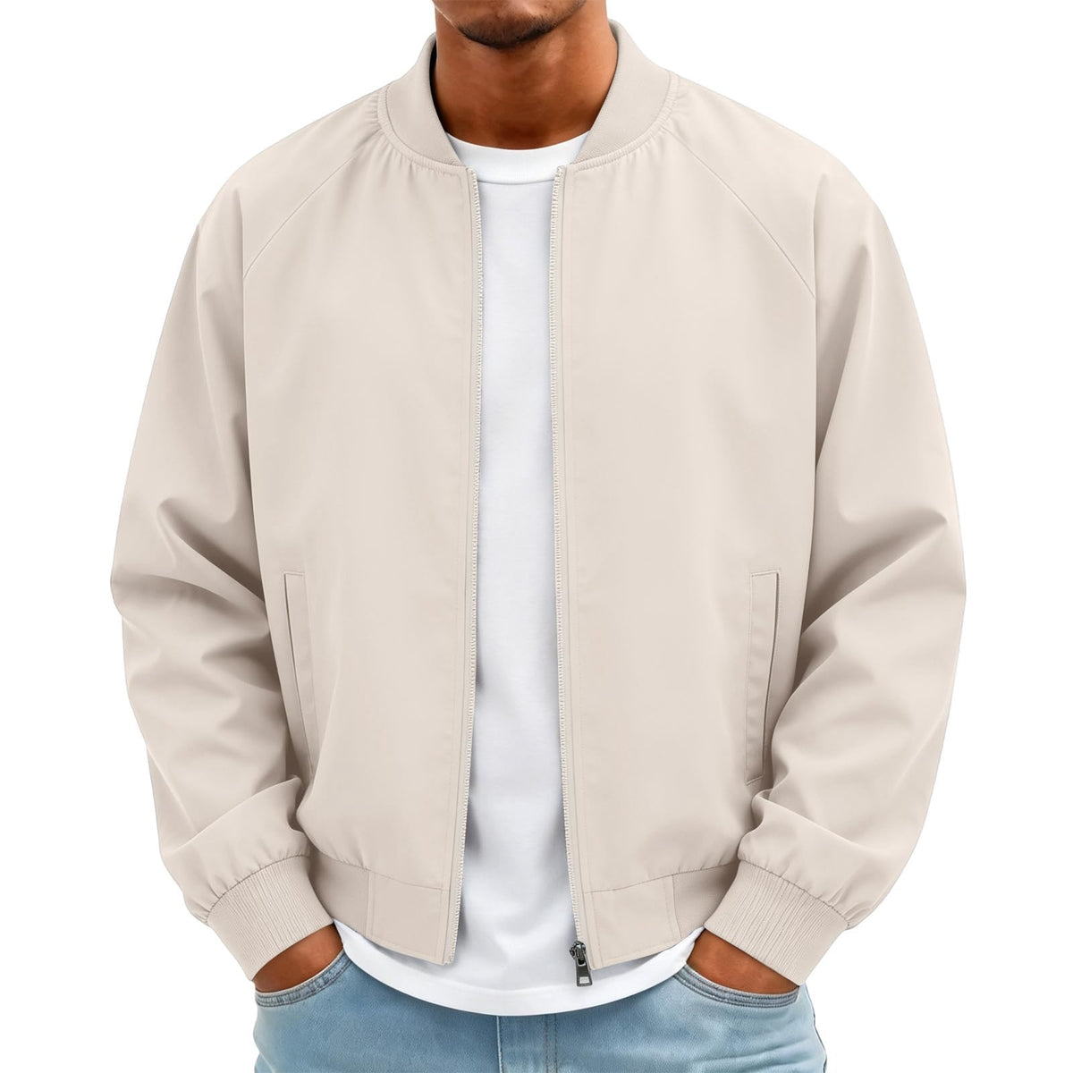 Bomber Jacket Men Casual Lightweight Zip Up Windbreaker Jackets