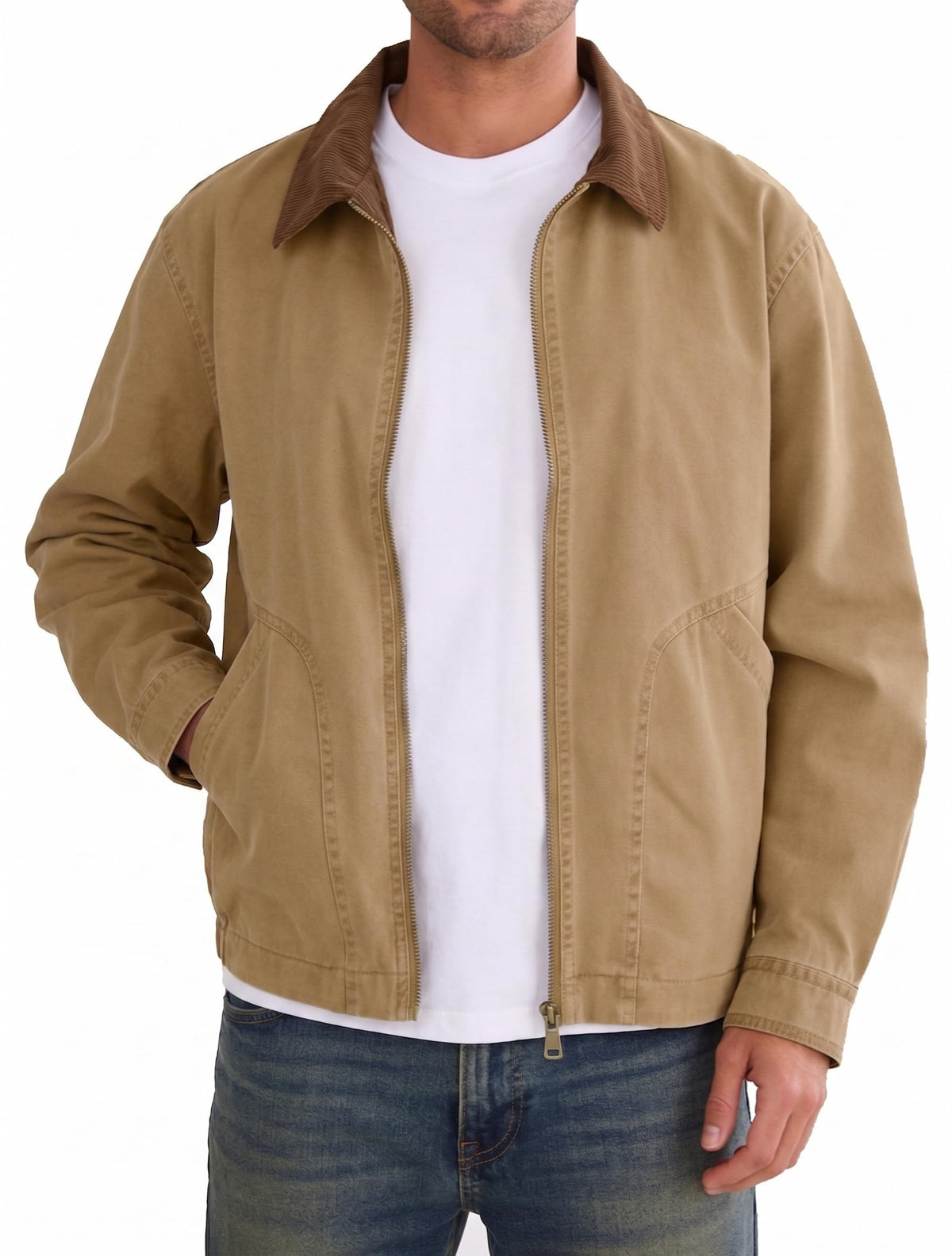 Eisctnd Mens Lightweight Barn Jacket Windbreaker Casual Full Zip