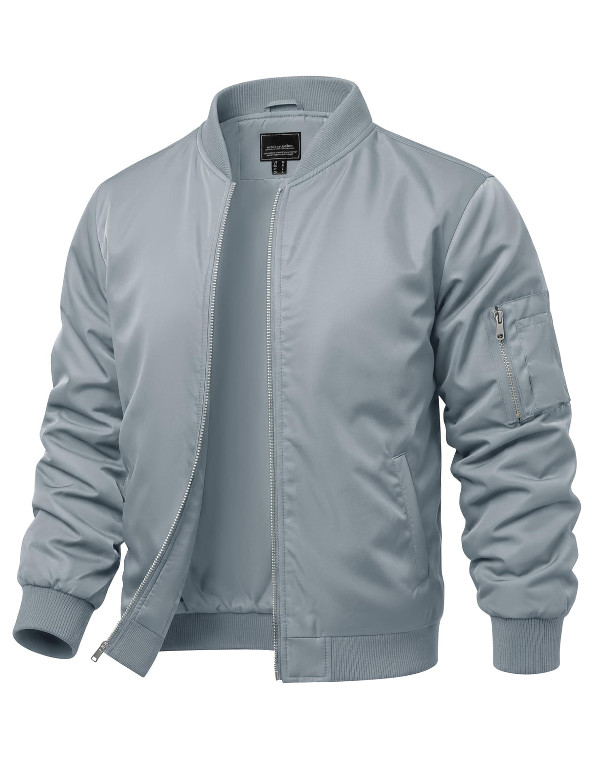 CRYSULLY Mens Lightweight Bomber Jacket Full Zip Spring Fall Casual Coat