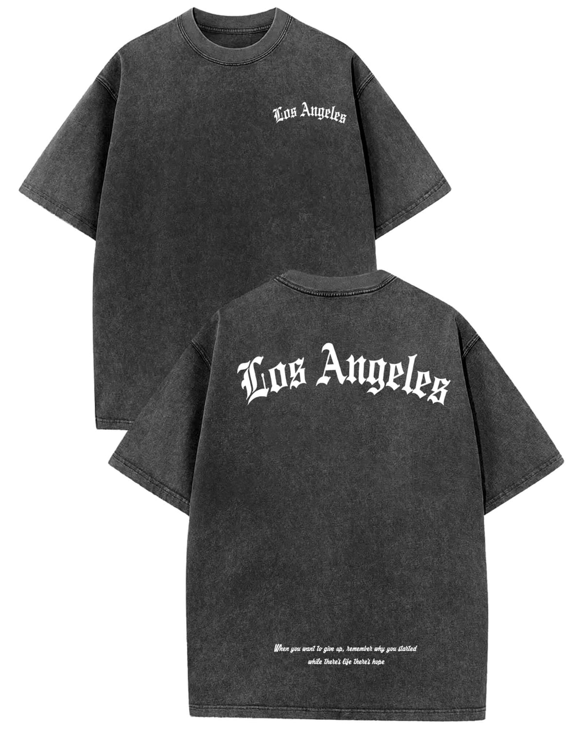 Aiyino Los Angeles Tee – Acid Wash Graphic Short Sleeve Casual Shirt
