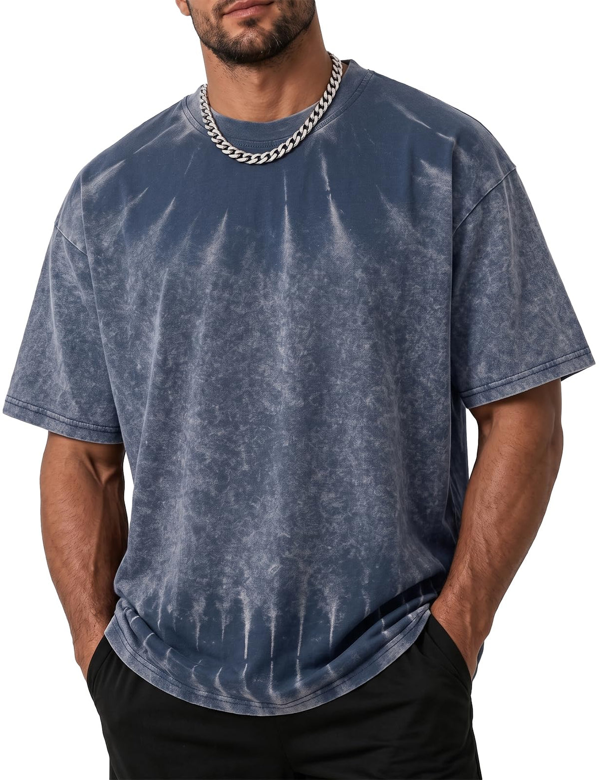 Tie-Dye Cotton T-shirts for Men Oversized Short Sleeve Casual Graphic Tees