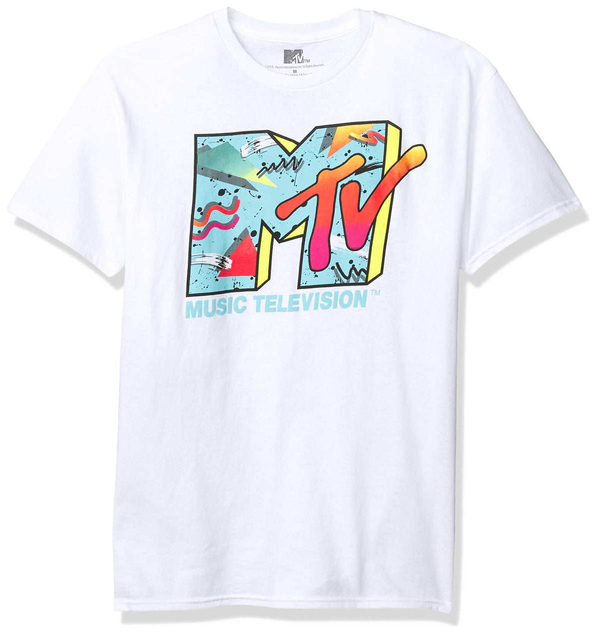 MTV Men’s Retro Logo T-Shirt - Officially Licensed Short Sleeve Graphic Tee, Adult Unisex Fit