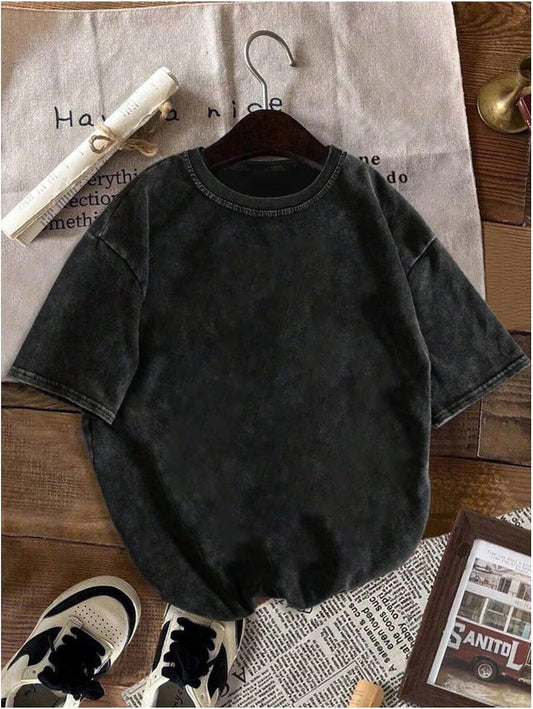 GORGLITTER Men's Vintage Graphic Tees Washed Y2k Short Sleeve Crew Neck Streetwear T Shirt