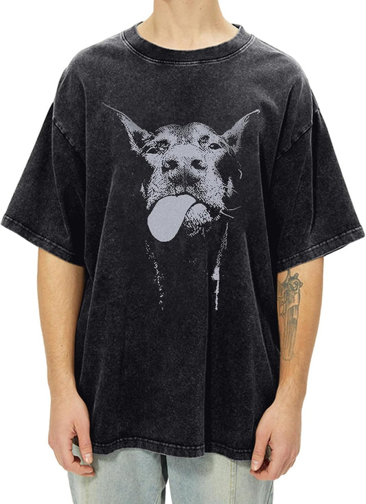 Men's Oversized Graphic Tees Streetwear Vintage Tshirts for Men Acid Wash Tshirt Aesthetic Unisex Shirts Grunge Tops