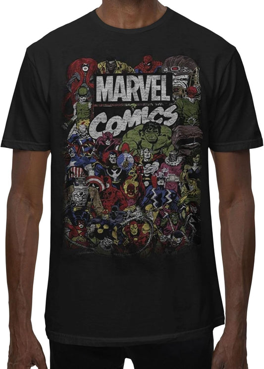 Marvel Avengers Crew Comics Logo Adult Mens Graphic T-Shirt