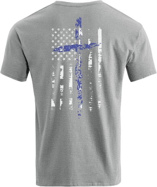 H HYFOL Men's Graphic T-Shirts USA Flag Cotton Short Sleeve American Patriotic Crewneck Casual Regular Tee Shirts