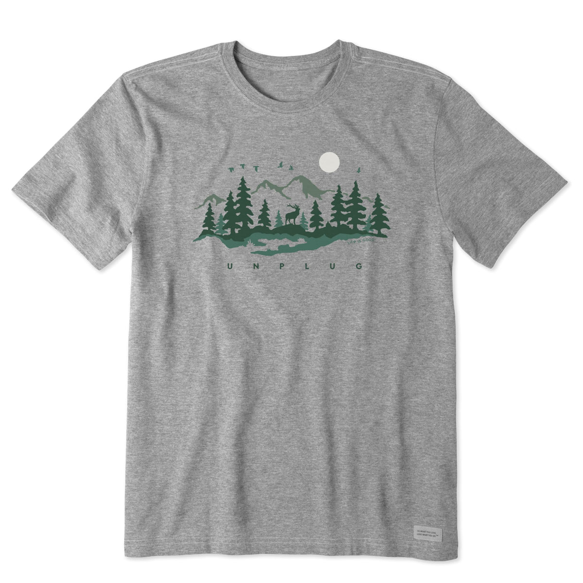 Life is Good Men's Crusher Tee Shirt, Short Sleeve Cotton Graphic T-Shirts, Unplug in The Outdoor