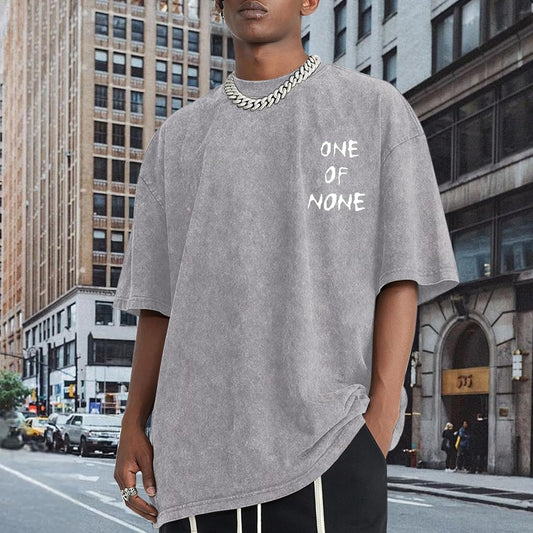 BeWithYou Oversized Graphic Tshirt for Men Vintage Inspirational Letter Print Tees Casual Acid Wash Retro Streetwear Tops