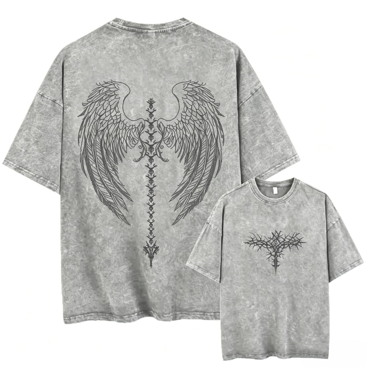 Men's Y2K Acid Wash Gothic Graphic T-Shirts Skull Print Vintage Oversized Washed Tees Grunge Clothes