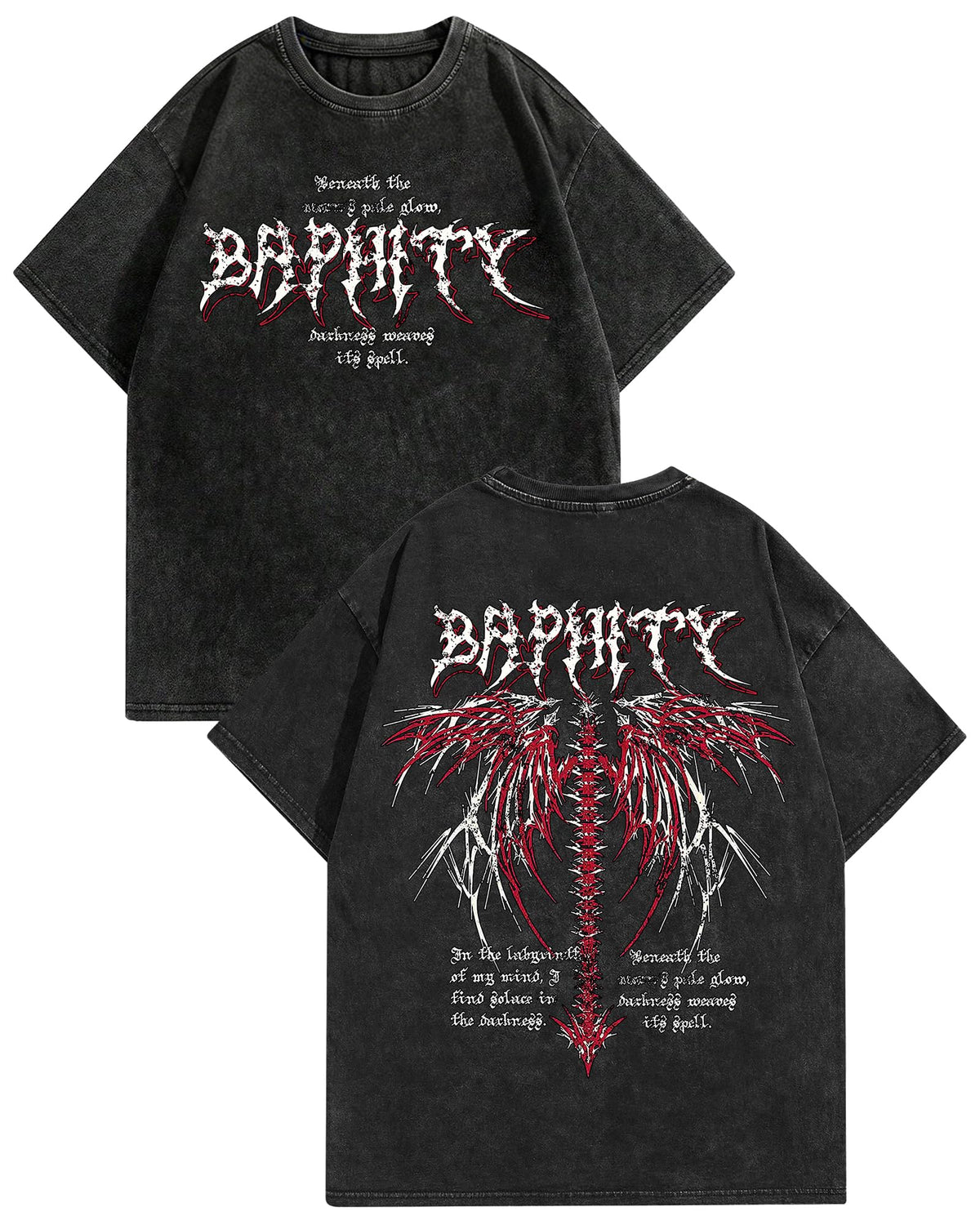 BAPHITY Mens Streetwear Crew Neck Cotton Graphic T Shirt