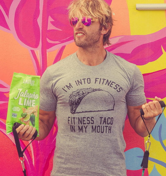 Mens Fitness Taco Funny T Shirt Sarcastic Gym Tee for Guys