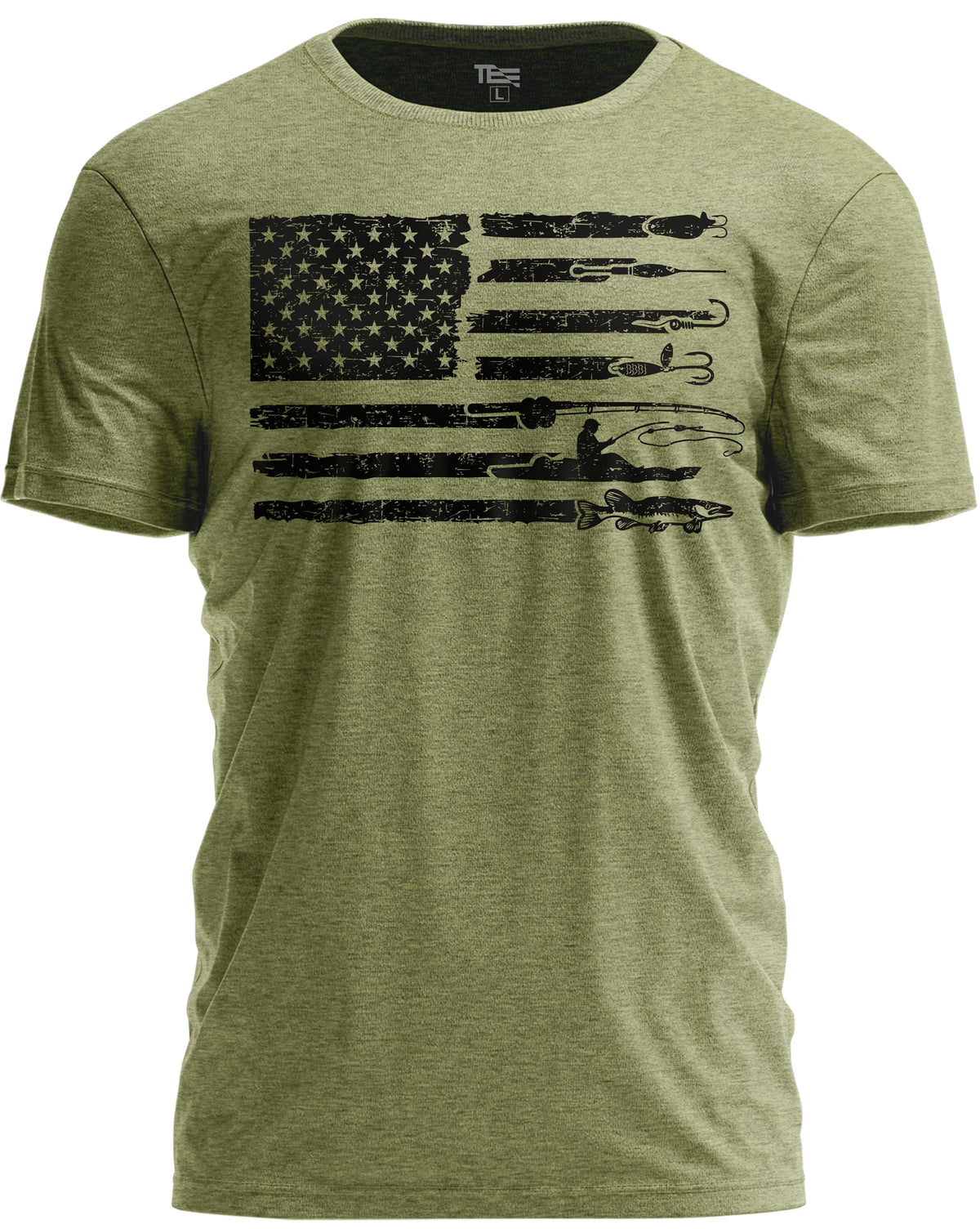 USA Flag Fishing and Hunting Shirt – Patriotic Fisher Hunter Graphic T-Shirt