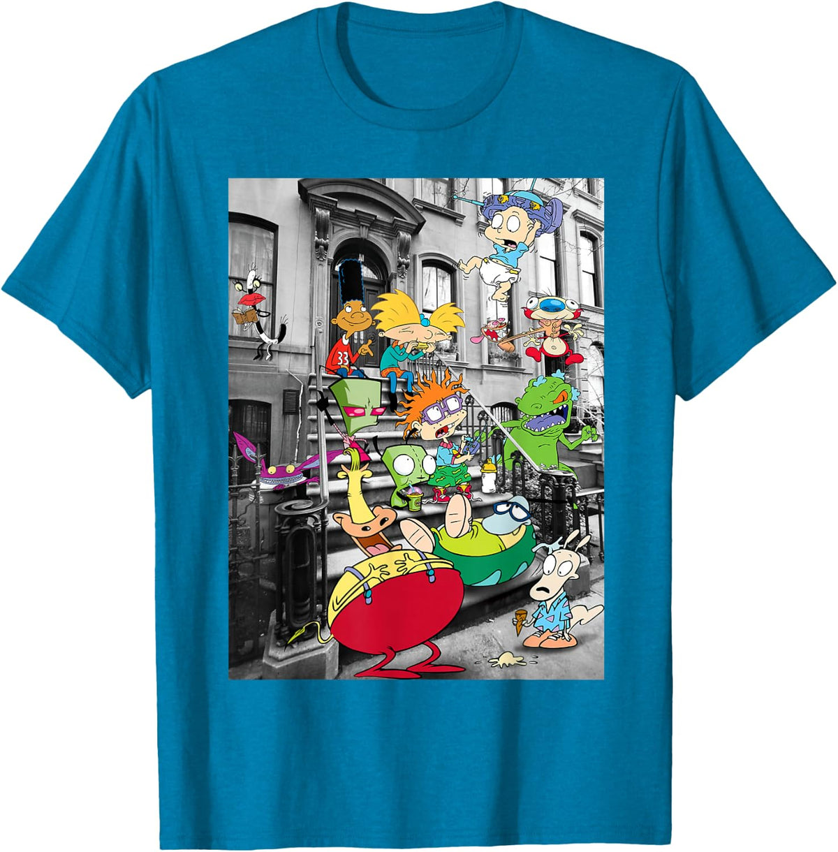 Nickelodeon Classic Nicktoons Hanging On Stoop T-Shirt