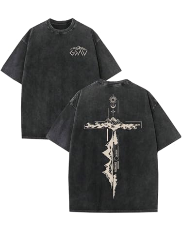 Christian T-Shirts Washed Religious Bible Verse Faith Graphic Tees
