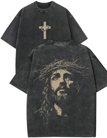 Christian T-Shirts Washed Religious Bible Verse Faith Graphic Tees