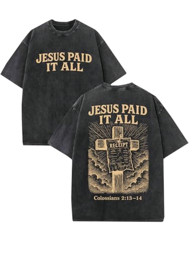 Christian T-Shirts Washed Religious Bible Verse Faith Graphic Tees
