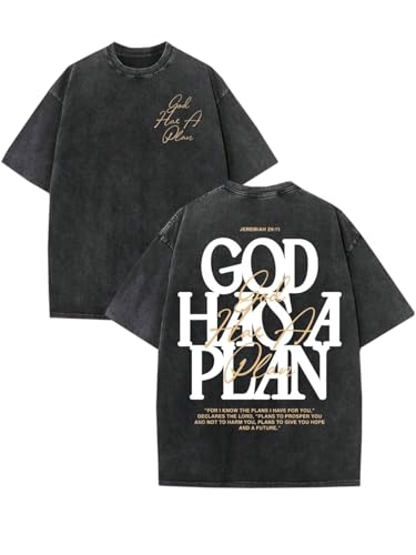 Christian T-Shirts Washed Religious Bible Verse Faith Graphic Tees