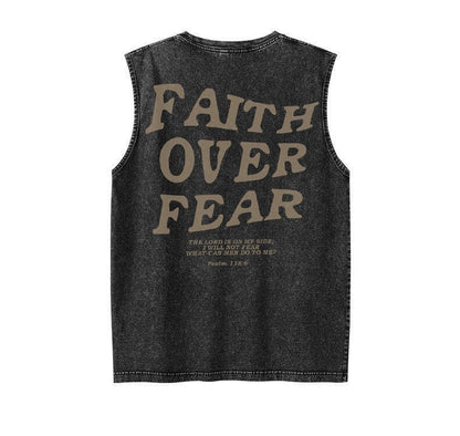 UOUA Men's Graphic Tank Tops Washed Sleeveless Tee Shirts