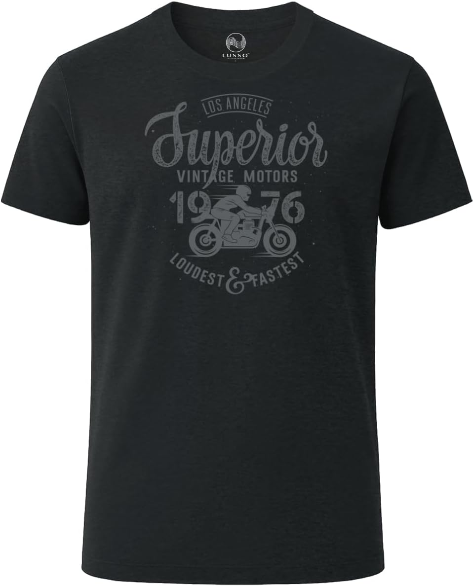 3 Pack Men's Graphic Short Sleeve Crewneck T-Shirts, 100% Cotton Casual Round Neck Printed Tees