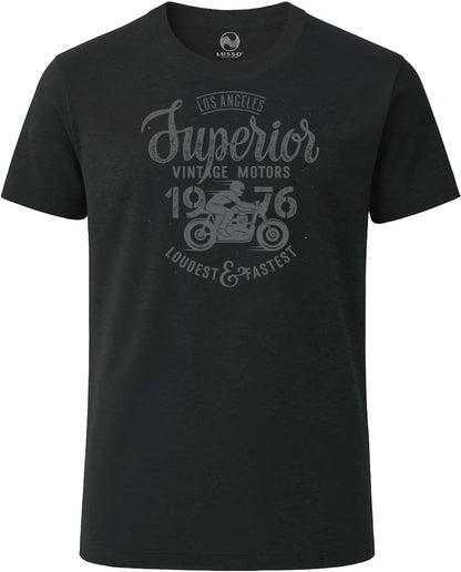 3 Pack Men's Graphic Short Sleeve Crewneck T-Shirts, 100% Cotton Casual Round Neck Printed Tees