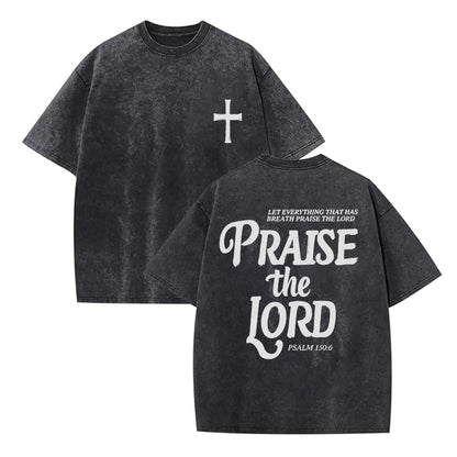 Eatbook Christian Shirts for Men Women Jesus Faith Oversized Acid Wash Tops
