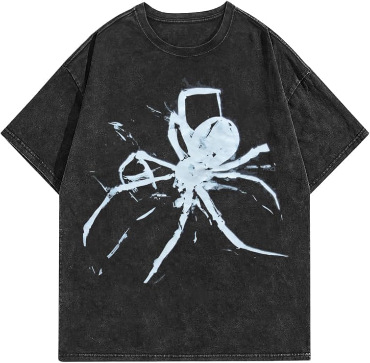 Vintage Spider Graphic Oversized Cotton T-Shirt Y2K Harajuku Streetwear