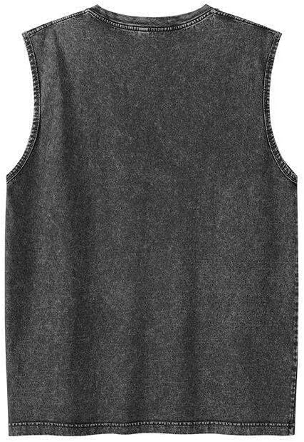 UOUA Men's Graphic Tank Tops Washed Sleeveless Tee Shirts