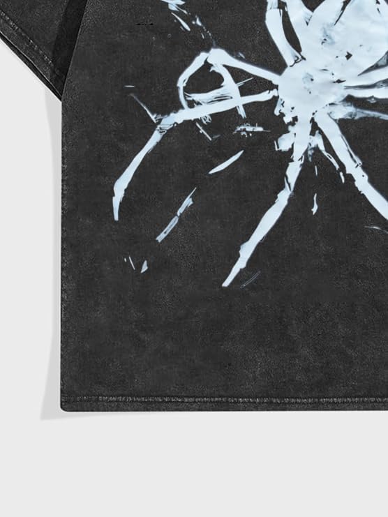Vintage Spider Graphic Oversized Cotton T-Shirt Y2K Harajuku Streetwear