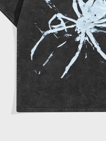 Vintage Spider Graphic Oversized Cotton T-Shirt Y2K Harajuku Streetwear