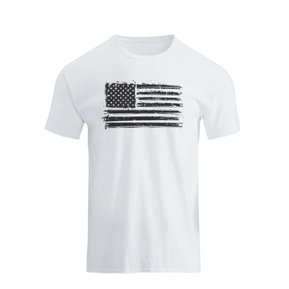 H HYFOL Men's Graphic T-Shirts USA Flag Cotton Short Sleeve American Patriotic Crewneck Casual Regular Tee Shirts