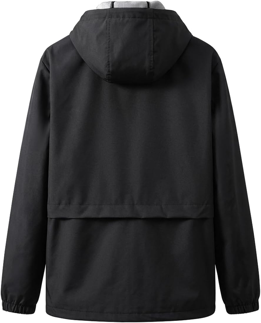 Men's Rain Jacket Hooded Raincoat Waterproof Windbreaker