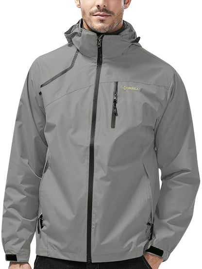 Mens Lightweight Waterproof Jacket Windproof Rain Hooded jackets for Running Hiking Cycling Travel M-7XL