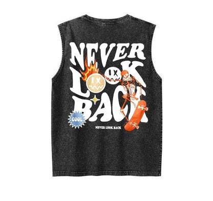 UOUA Men's Graphic Tank Tops Washed Sleeveless Tee Shirts