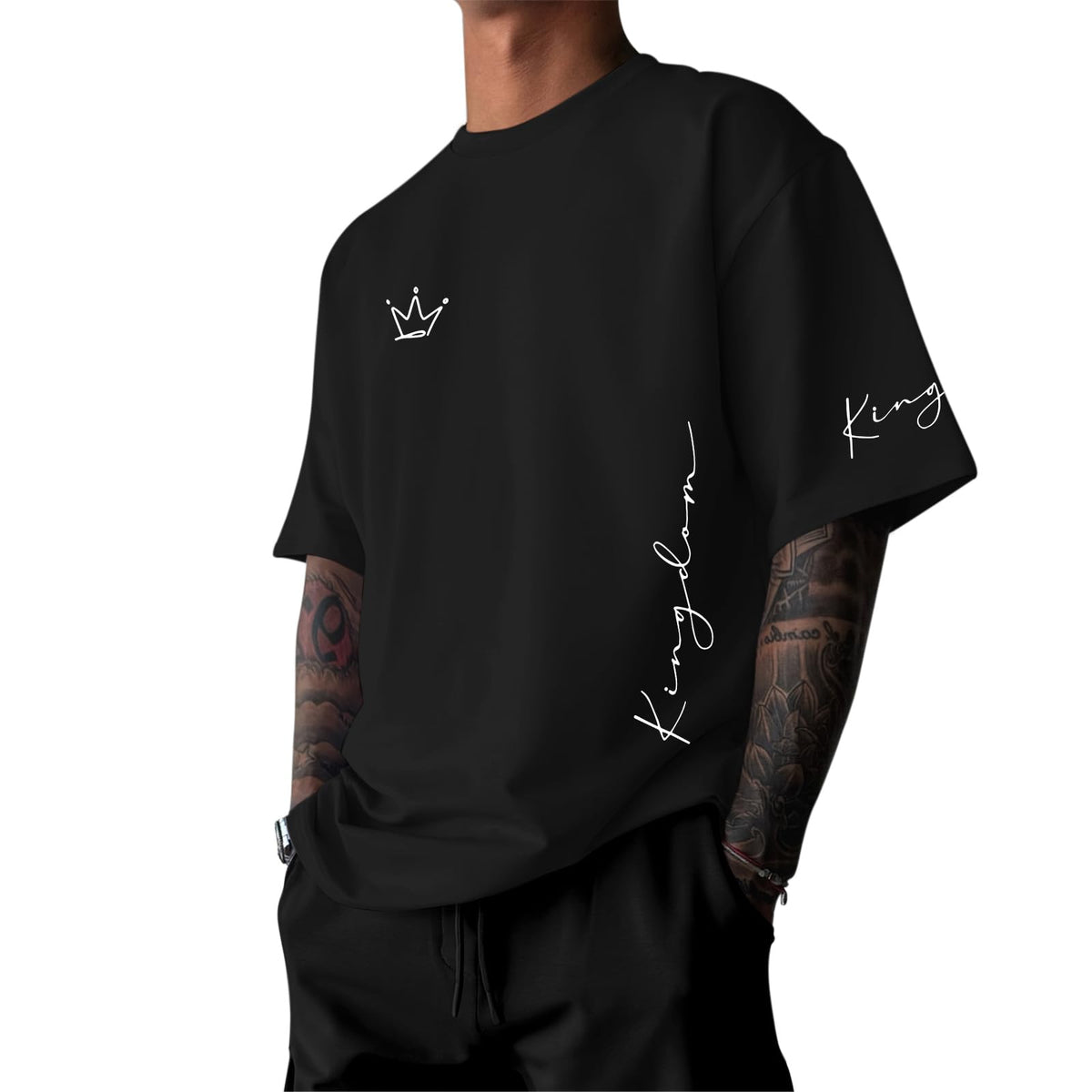 Men's King Shirt Graphic Tees Designer Printed T Shirts Urban Letter Oversized T-Shirt Streetwear Casual Loose Tops