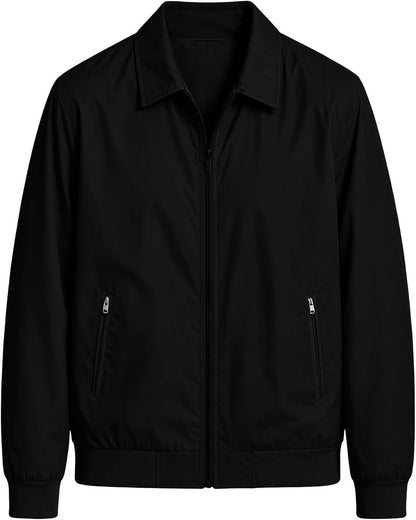 Mens Bomber Jacket Nylon Lightweight Full Zip Up Fall Jackets
