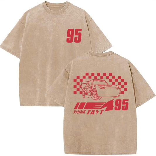 YHHR Cars Shirt for Men Women Oversized Car Racer Washed Magical Tshirt