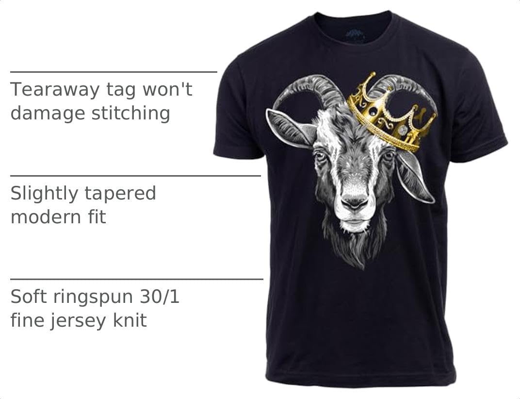 G.O.A.T. | Greatest of All Time Champion Tee Shirt, Goat Fantasy Sports Champ Joke Humor T-Shirt for Men Women