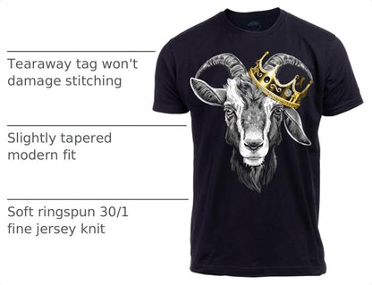 G.O.A.T. | Greatest of All Time Champion Tee Shirt, Goat Fantasy Sports Champ Joke Humor T-Shirt for Men Women