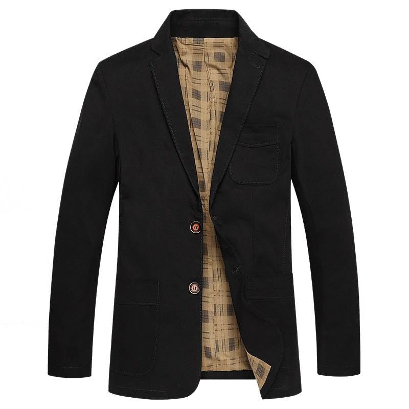 Men's Blazer Cotton Suit Sport Coat Classic Denim Casual Busniess Jacket