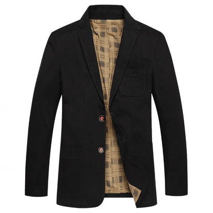 Men's Blazer Cotton Suit Sport Coat Classic Denim Casual Busniess Jacket