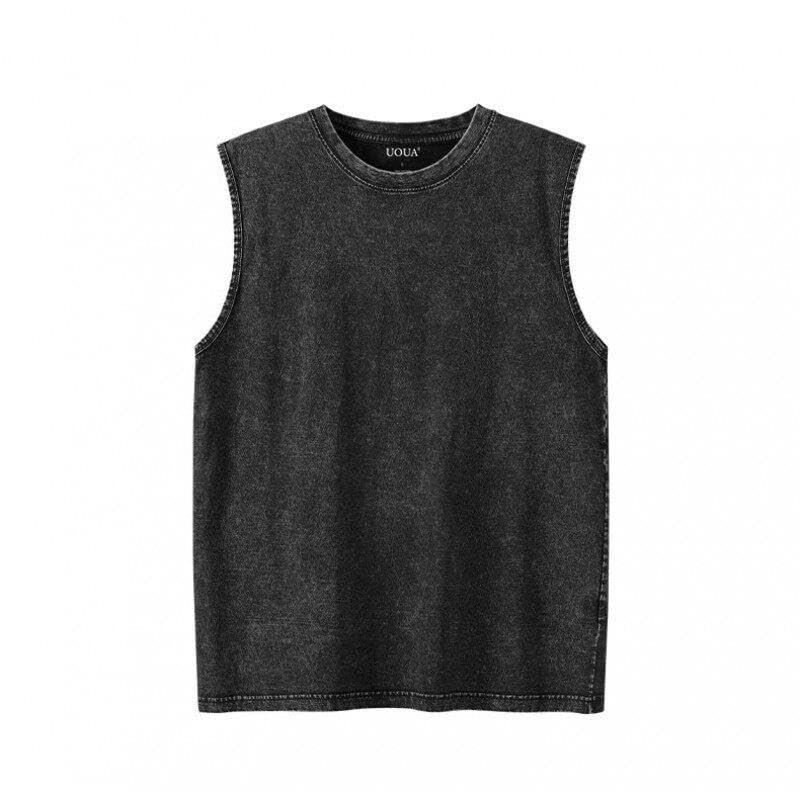 UOUA Men's Graphic Tank Tops Washed Sleeveless Tee Shirts