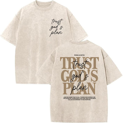 Eatbook Christian Shirts for Men Women Jesus Faith Oversized Acid Wash Tops