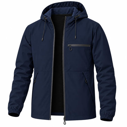 Men's Lightweight Windbreaker Jacket Full-Zip with Chest Pocket