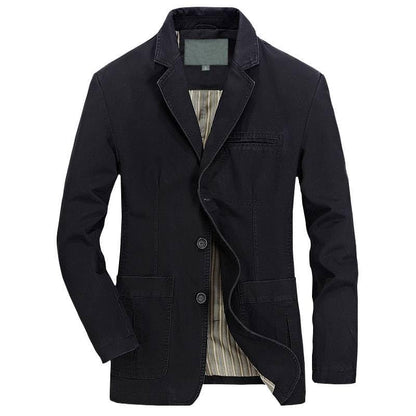 Men's Blazer Cotton Suit Sport Coat Classic Denim Casual Busniess Jacket